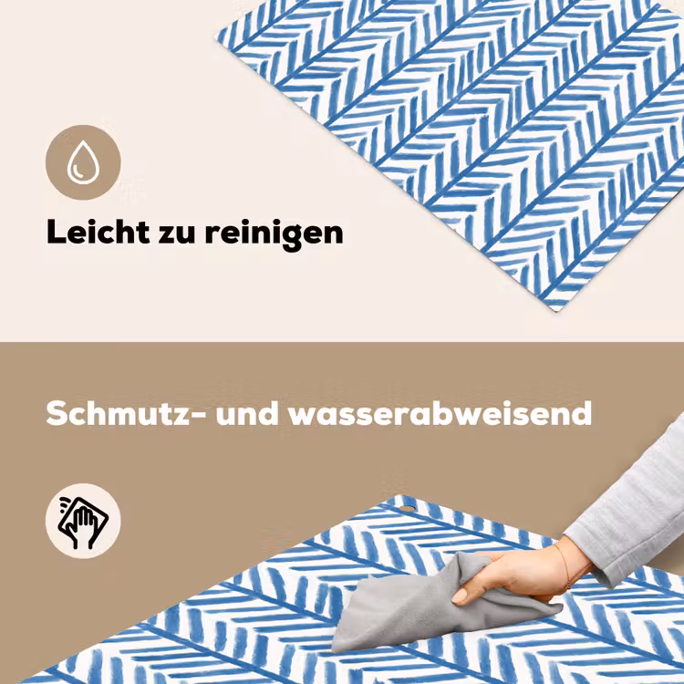 Patroon - Streep - Blauw Inductie beschemer met haakjes klein 777 -ky-schoon-de