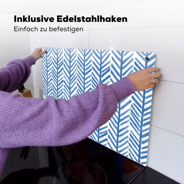 Patroon - Streep - Blauw Inductie beschemer met haakjes klein 777 -ky-ophangen-de