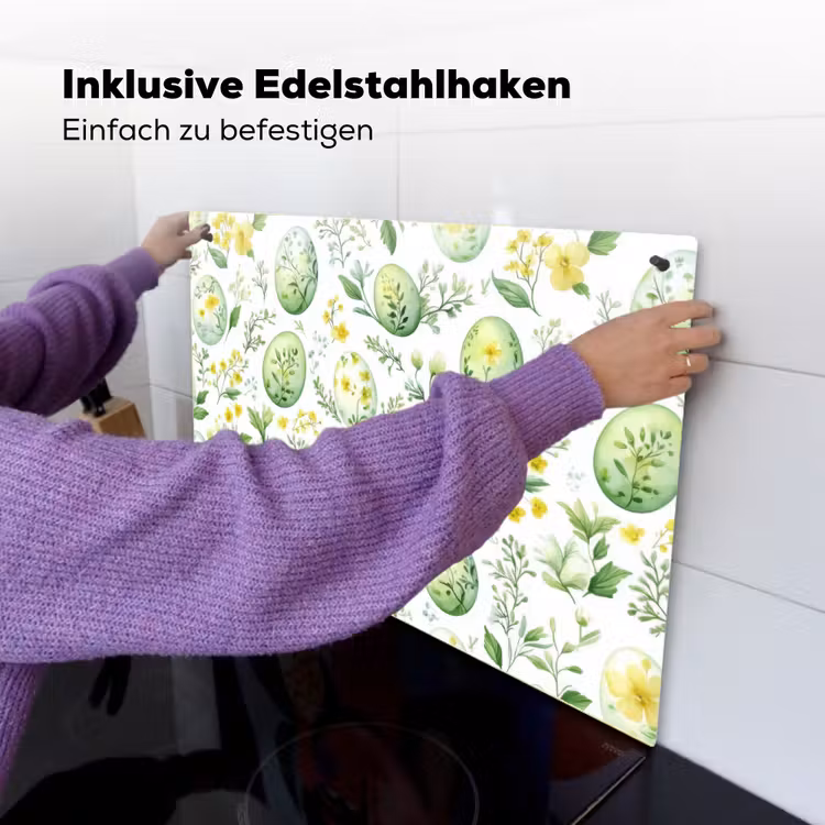 Patroon - Groen - Eieren Inductie beschemer met haakjes klein -ky-ophangen-de