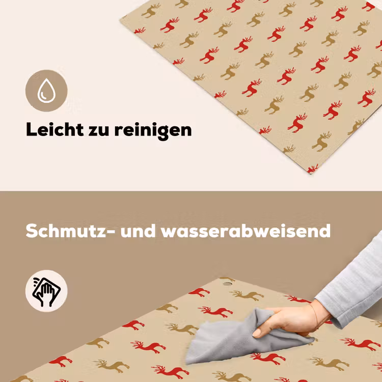 2-in-1 Herdabdeckplatte & Spritzschutz - Muster - Hirsche - Beige - Patroon - Herten - Beige Inductie beschemer met haakjes klein 777