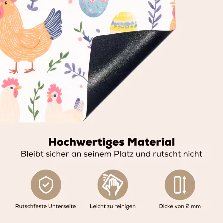 Patroon - Kip - Paaseieren Inductie beschemer met haakjes klein -ky-onderkant-de