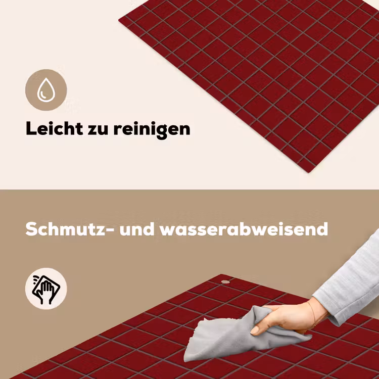 Patroon - Tegels - Burgundy Inductie beschemer met haakjes klein 777 -ky-schoon-de