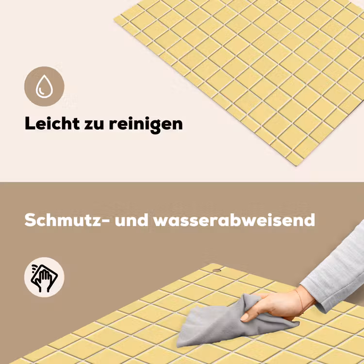 Patroon - Tegels - Geel Inductie beschemer met haakjes klein 777 -ky-schoon-de