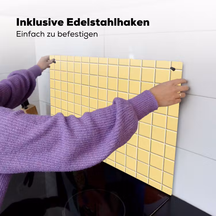 Patroon - Tegels - Geel Inductie beschemer met haakjes klein 777 -ky-ophangen-de