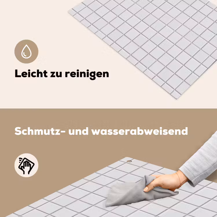 Patroon - Tegels - Grijs - Wit Inductie beschemer met haakjes klein 777 -ky-schoon-de