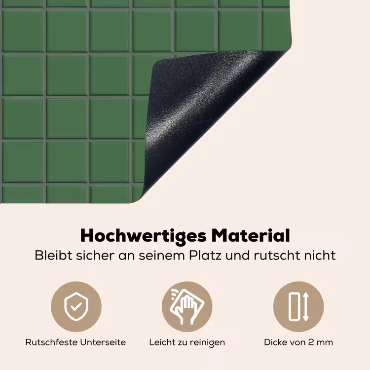 Patroon - Tegels - Groen Inductie beschemer met haakjes klein 777 -ky-onderkant-de