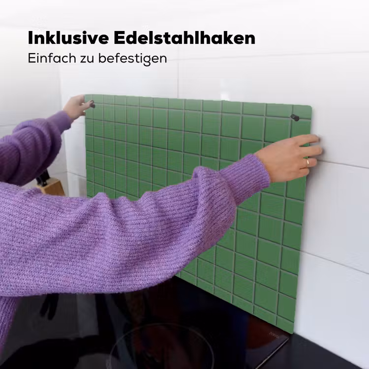 Patroon - Tegels - Groen Inductie beschemer met haakjes klein 777 -ky-ophangen-de