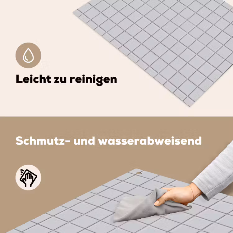 Patroon - Tegels - Licht - Grijs Inductie beschemer met haakjes klein 777 -ky-schoon-de