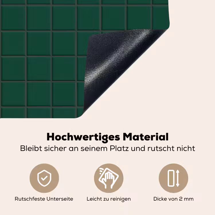 Patroon - Tegels - Dennen - Groen Inductie beschemer met haakjes klein 777 -ky-onderkant-de