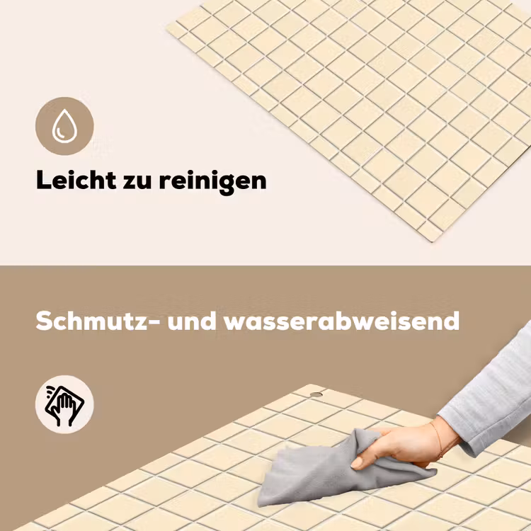 Patroon - Tegels - Gebroken - Wit Inductie beschemer met haakjes klein 777 -ky-schoon-de