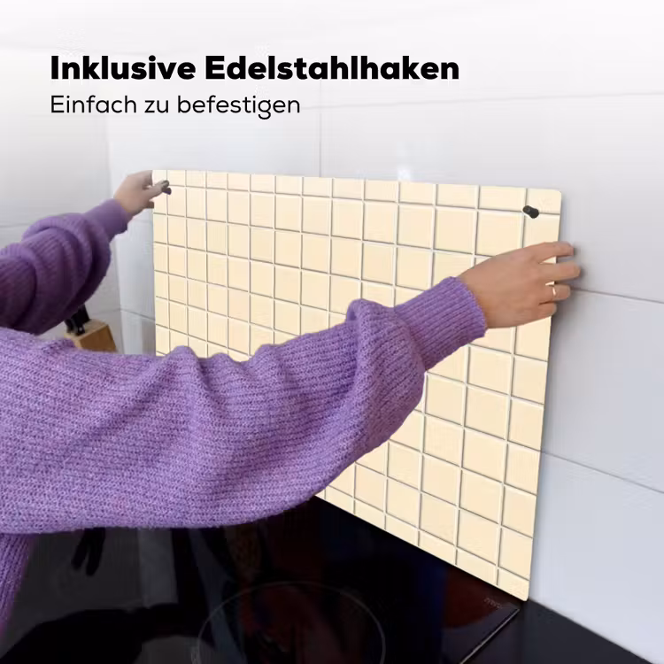 Patroon - Tegels - Gebroken - Wit Inductie beschemer met haakjes klein 777 -ky-ophangen-de