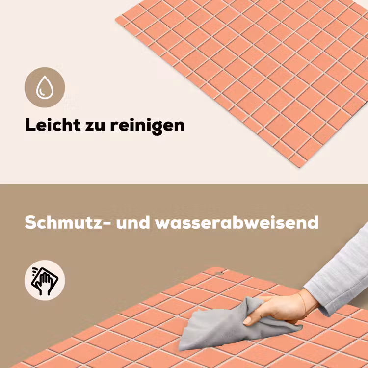 Patroon - Tegels - Perzik Inductie beschemer met haakjes klein 777 -ky-schoon-de