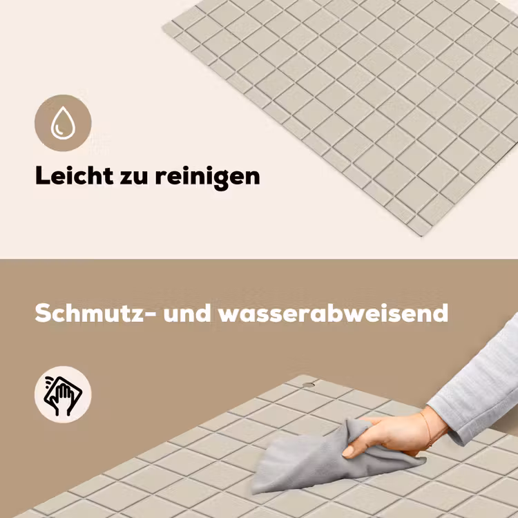 Patroon - Tegels - Taupe Inductie beschemer met haakjes klein 777 -ky-schoon-de