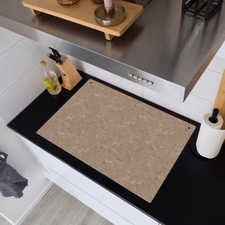 Patroon - Kalksteen - Beige Inductie beschemer met haakjes klein 777 -sfeer1