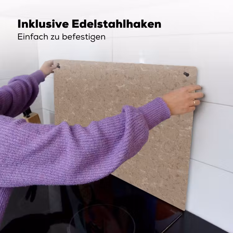 Patroon - Kalksteen - Beige Inductie beschemer met haakjes klein 777 -ky-ophangen-de