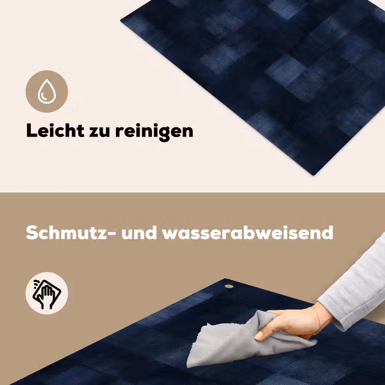 Patroon - Ruit - Marineblauw Inductie beschemer met haakjes klein 777 -ky-schoon-de