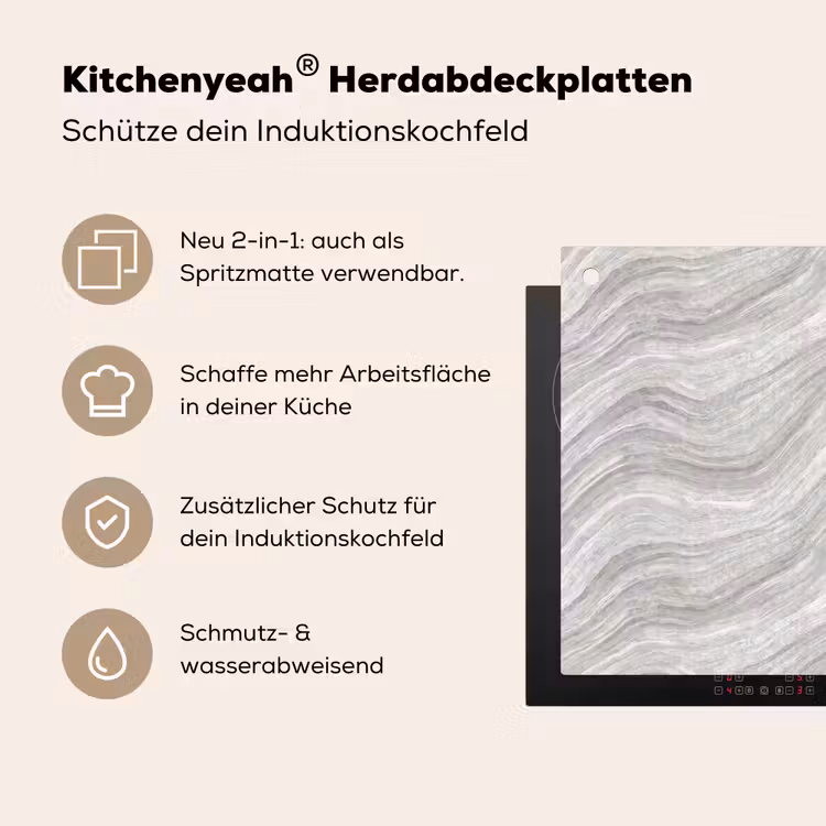 Patroon - Helder - Wit - Grijs Inductie beschemer met haakjes klein 777 -ky-usp-de