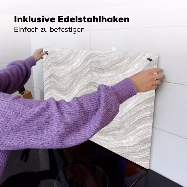 Patroon - Helder - Wit - Grijs Inductie beschemer met haakjes klein 777 -ky-ophangen-de