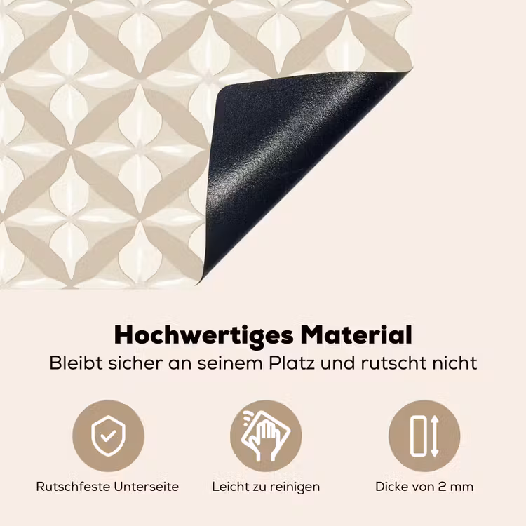 Patroon - Klassiek - Beige Inductie beschemer met haakjes klein 777 -ky-onderkant-de