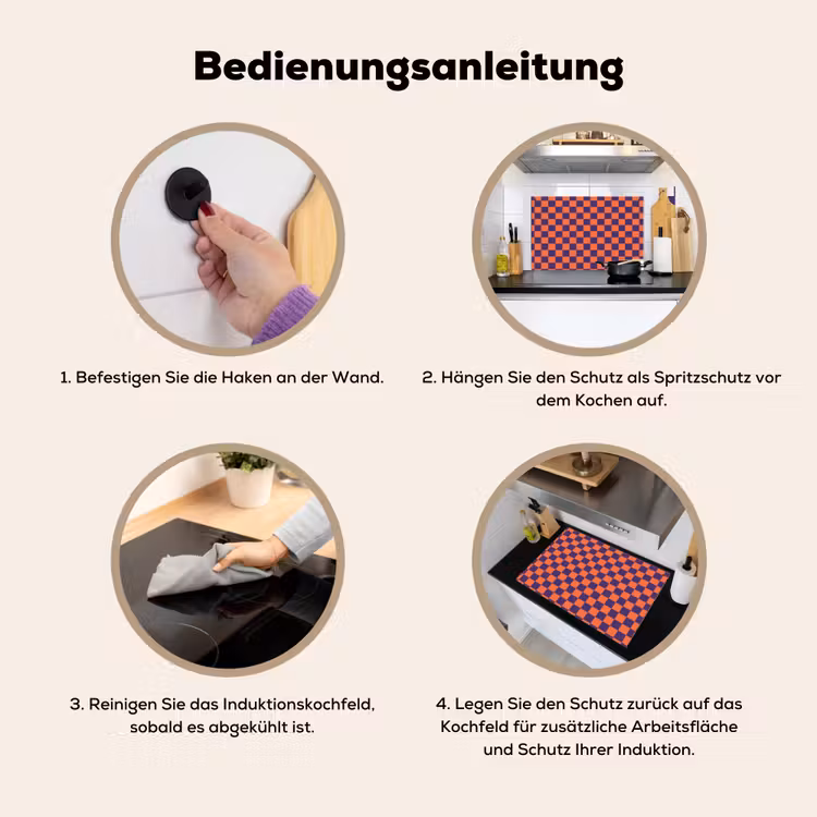 Patroon - Klassiek - Paars Inductie beschemer met haakjes klein 777 -ky-gebruik-de