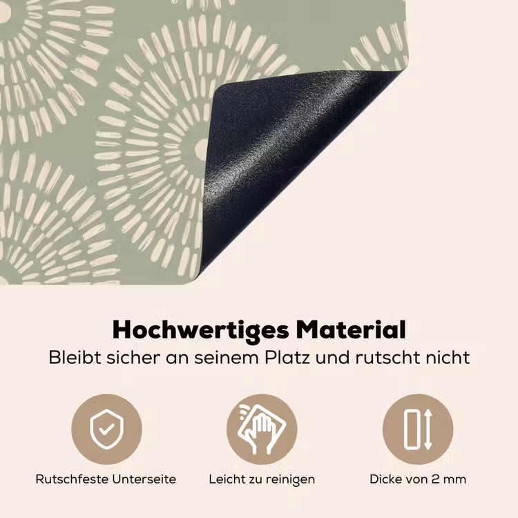 Patroon - Cirkels - Abstract - Modern - Groen Inductie beschemer met haakjes klein -ky-onderkant-de