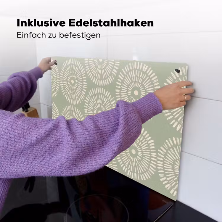 Patroon - Cirkels - Abstract - Modern - Groen Inductie beschemer met haakjes klein -ky-ophangen-de