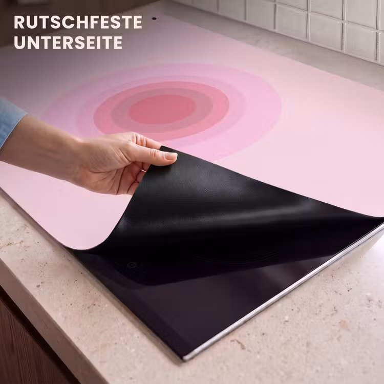 Patroon - Cirkels - Abstract - Roze - Modern Inductie beschemer met haakjes klein -ky-onderkant-de