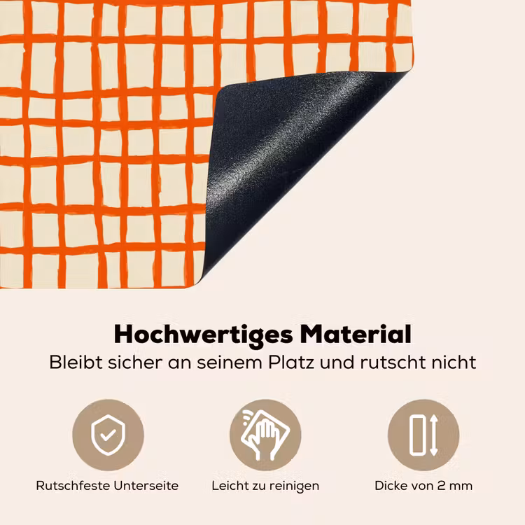Patroon - Lijnen - Oranje Inductie beschemer met haakjes klein 777 -ky-onderkant-de