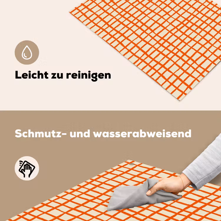 Patroon - Lijnen - Oranje Inductie beschemer met haakjes klein 777 -ky-schoon-de