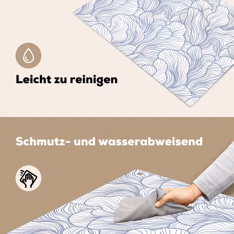 Patroon - Lijnen - Organisch - Abstract - Blauw Inductie beschemer met haakjes klein -ky-schoon-de