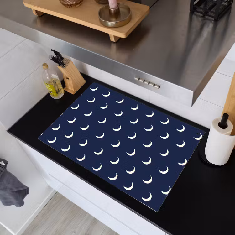 Patroon - Manen - Blauw Inductie beschemer met haakjes klein 777 -sfeer1