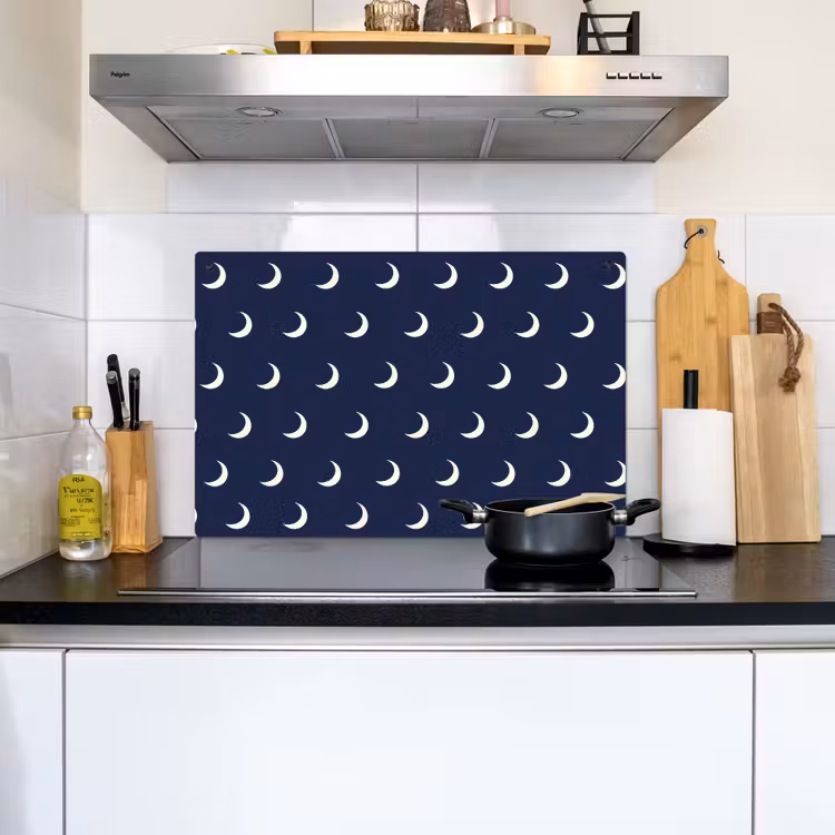 Patroon - Manen - Blauw Inductie beschemer met haakjes klein 777 -sfeer2