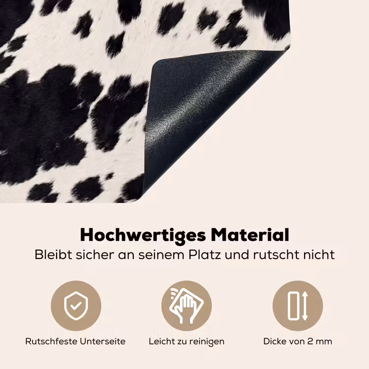 Patroon - Vacht - Zwart - Wit Inductie beschemer met haakjes klein -ky-onderkant-de