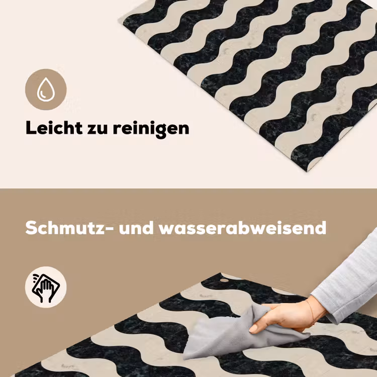 Patroon - Marmer - Groen - Cremé Inductie beschemer met haakjes klein 777 -ky-schoon-de