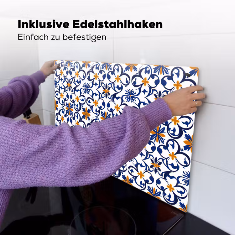 Patroon - Modern - Kleurrijk Inductie beschemer met haakjes klein 777 -ky-ophangen-de