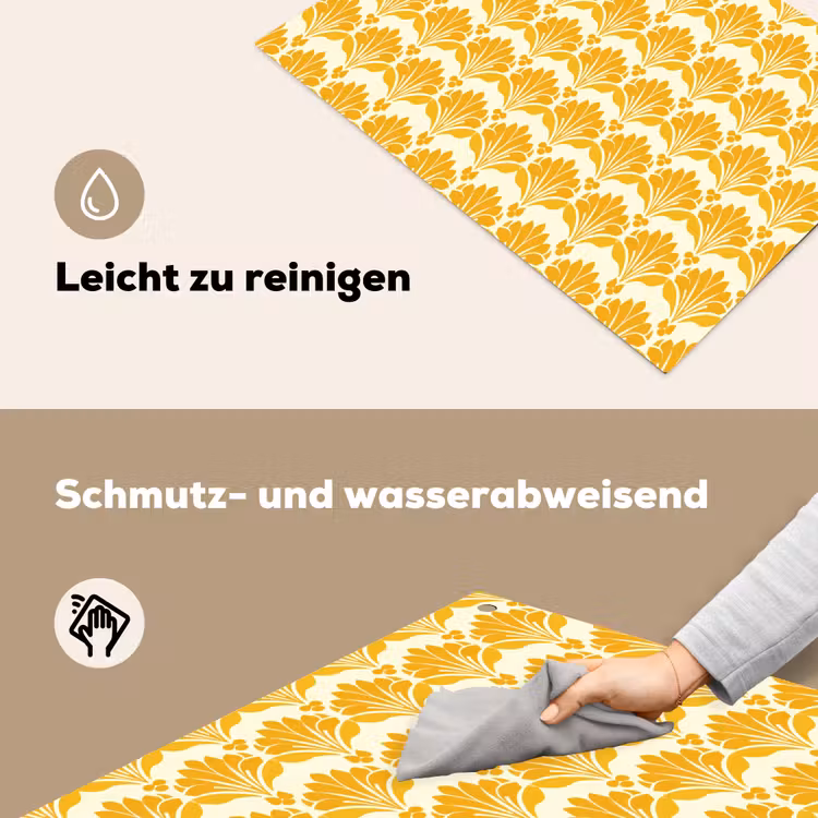 Patroon - Motief - Geel Inductie beschemer met haakjes klein 777 -ky-schoon-de