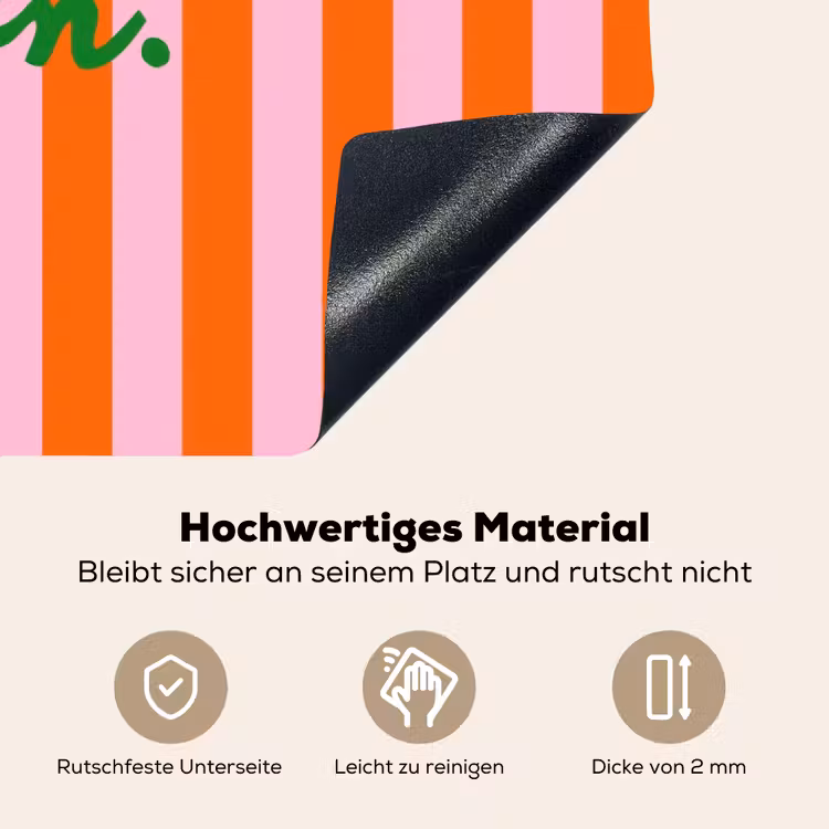 Patroon - Oranje - Fijn - Strepen Inductie beschemer met haakjes klein -ky-onderkant-de