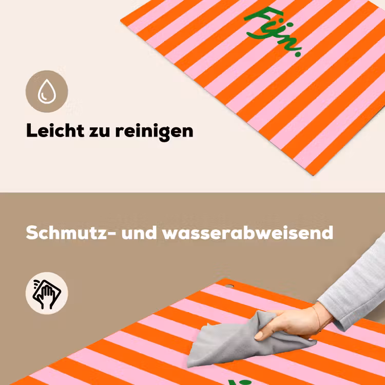 Patroon - Oranje - Fijn - Strepen Inductie beschemer met haakjes klein -ky-schoon-de