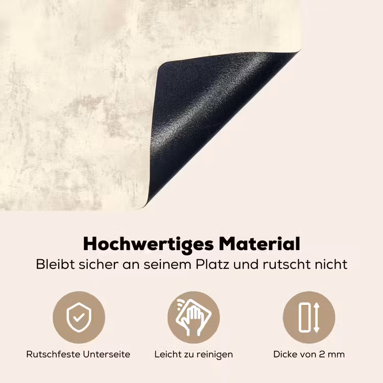 Patroon - Organisch - Beige Inductie beschemer met haakjes klein 777 -ky-onderkant-de