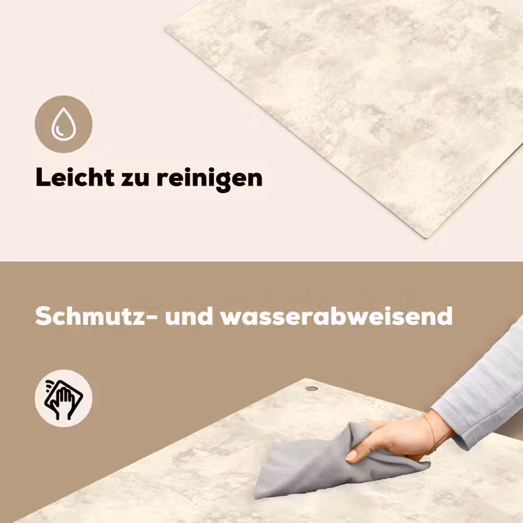 Patroon - Organisch - Beige Inductie beschemer met haakjes klein 777 -ky-schoon-de