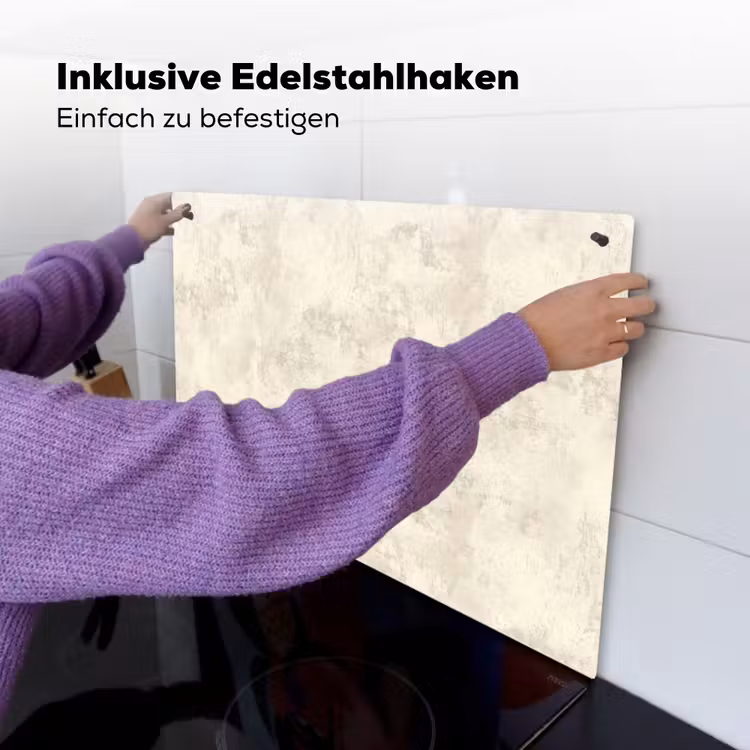 Patroon - Organisch - Beige Inductie beschemer met haakjes klein 777 -ky-ophangen-de