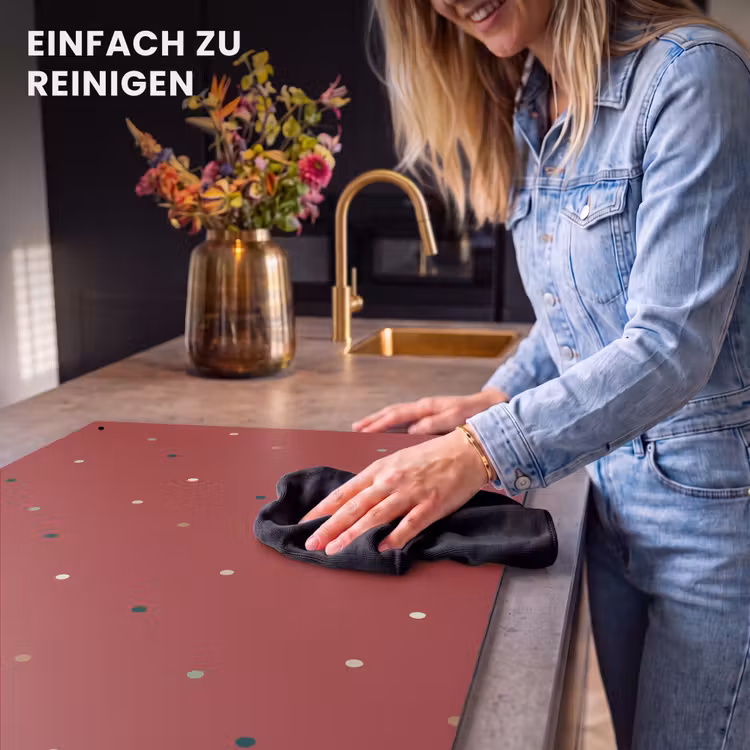 2-in-1 Herdabdeckplatte & Spritzschutz - Muster - Punkte - Rot - Patroon - Stippen - Rood Inductie beschemer met haakjes klein 777