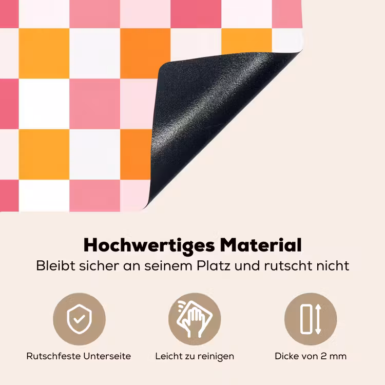Patroon - Vierkant - Roze Inductie beschemer met haakjes klein 777 -ky-onderkant-de