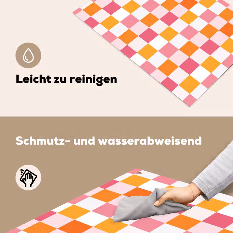 Patroon - Vierkant - Roze Inductie beschemer met haakjes klein 777 -ky-schoon-de