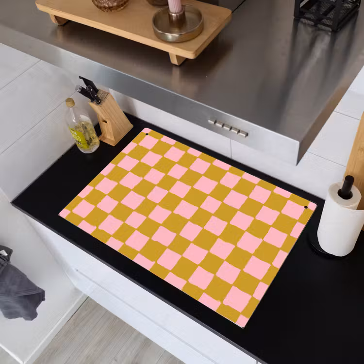 Patroon - Vierkant - Roze Inductie beschemer met haakjes klein 777 -sfeer1