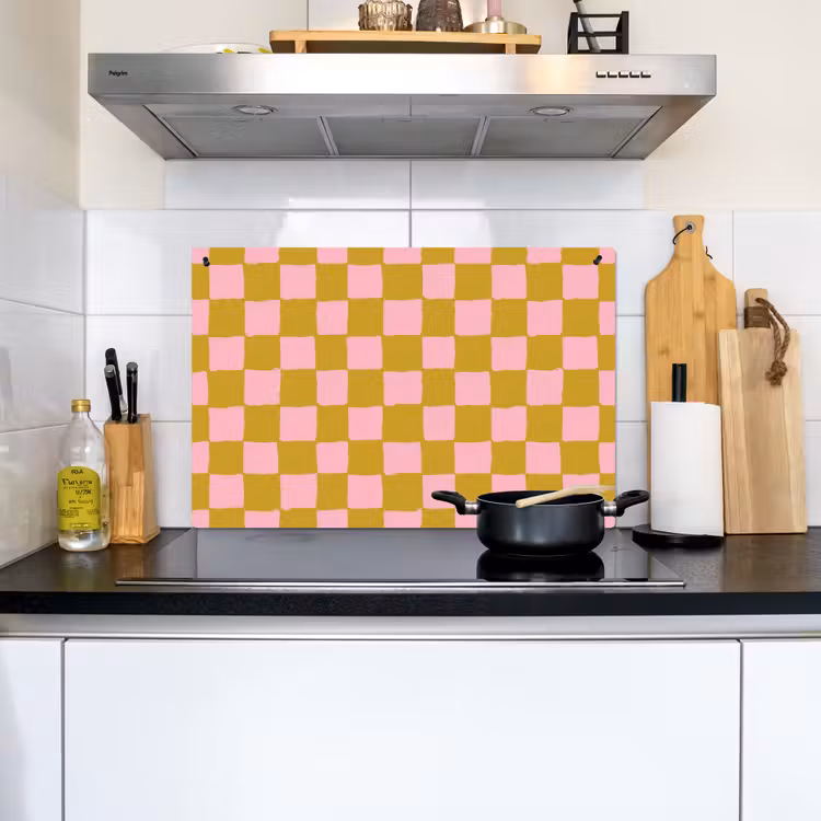 Patroon - Vierkant - Roze Inductie beschemer met haakjes klein 777 -sfeer2