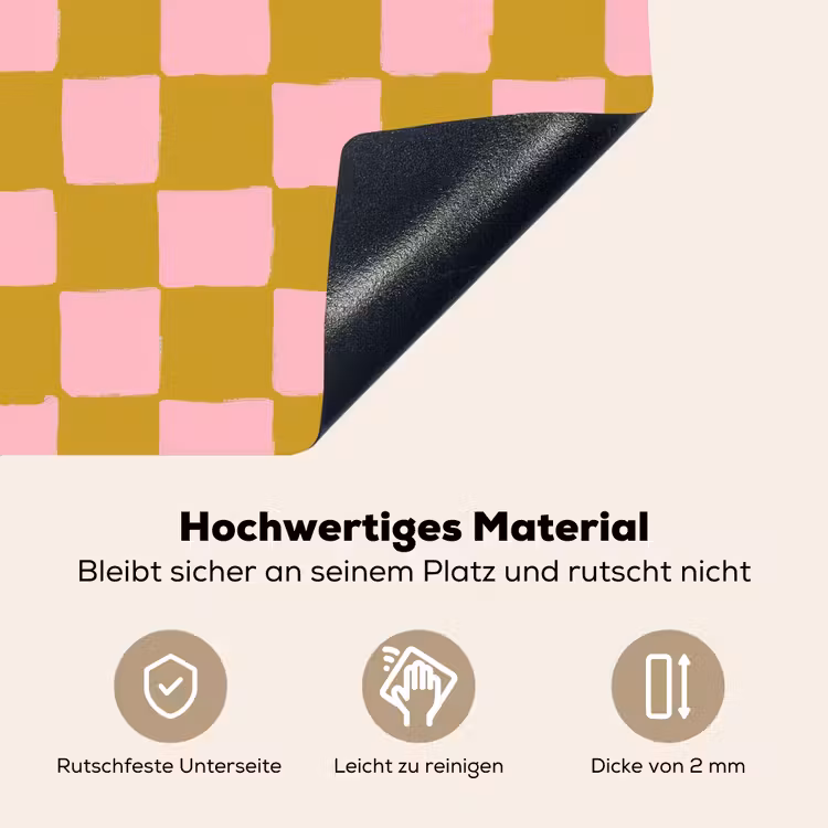 Patroon - Vierkant - Roze Inductie beschemer met haakjes klein 777 -ky-onderkant-de