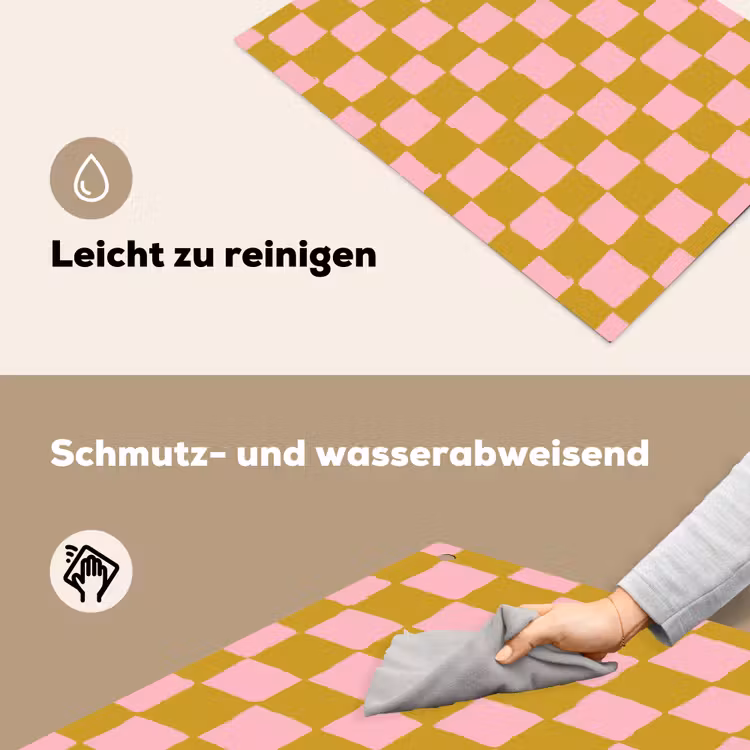 Patroon - Vierkant - Roze Inductie beschemer met haakjes klein 777 -ky-schoon-de