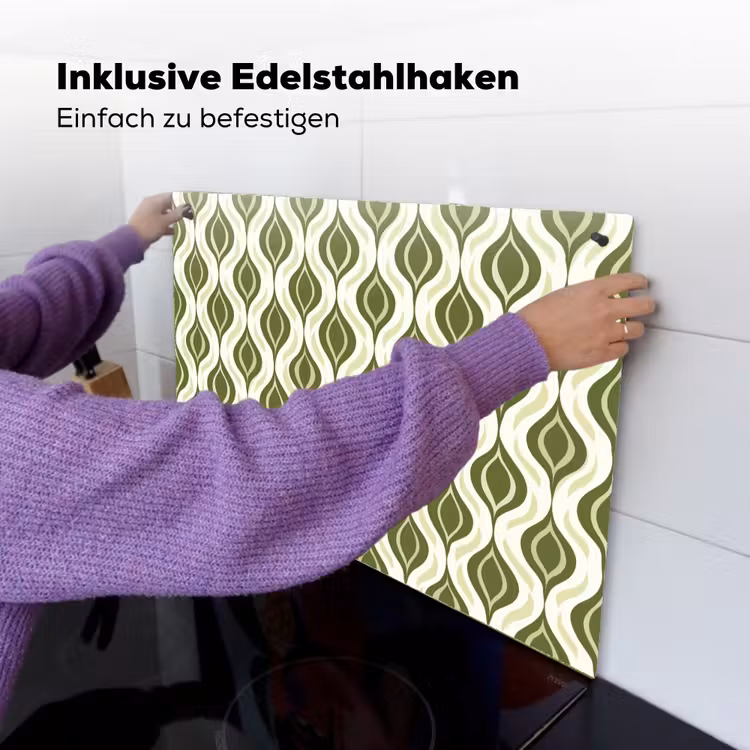 Patroon - Retro - Groen Inductie beschemer met haakjes klein 777 -ky-ophangen-de