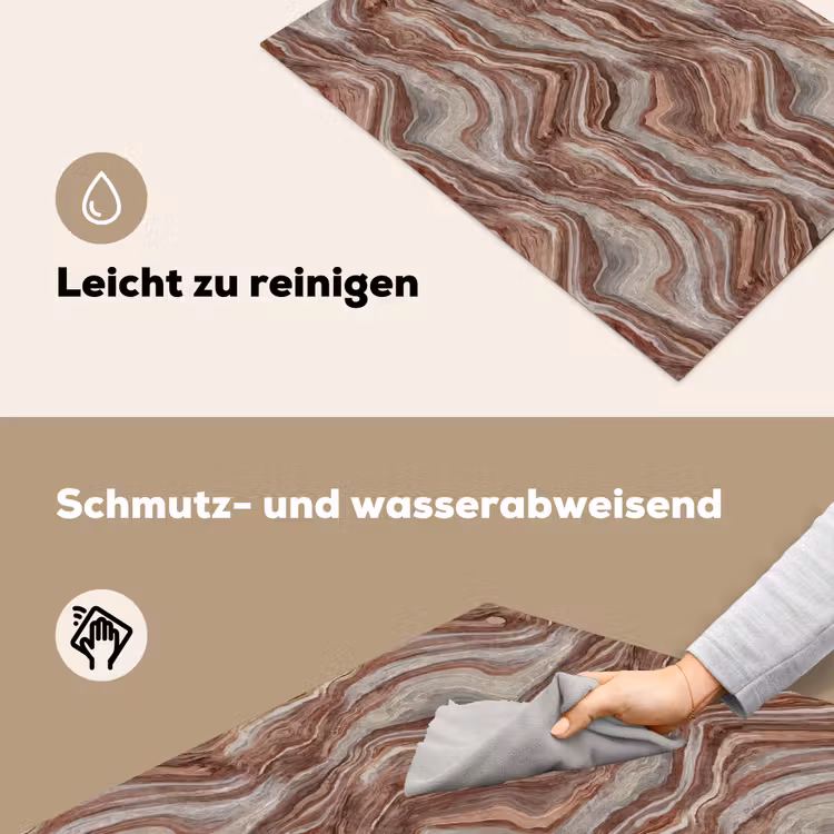 Patroon - Zandsteen - Travertijn Inductie beschemer met haakjes klein 777 -ky-schoon-de